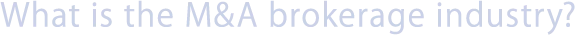 What is the M&A brokerage industry?