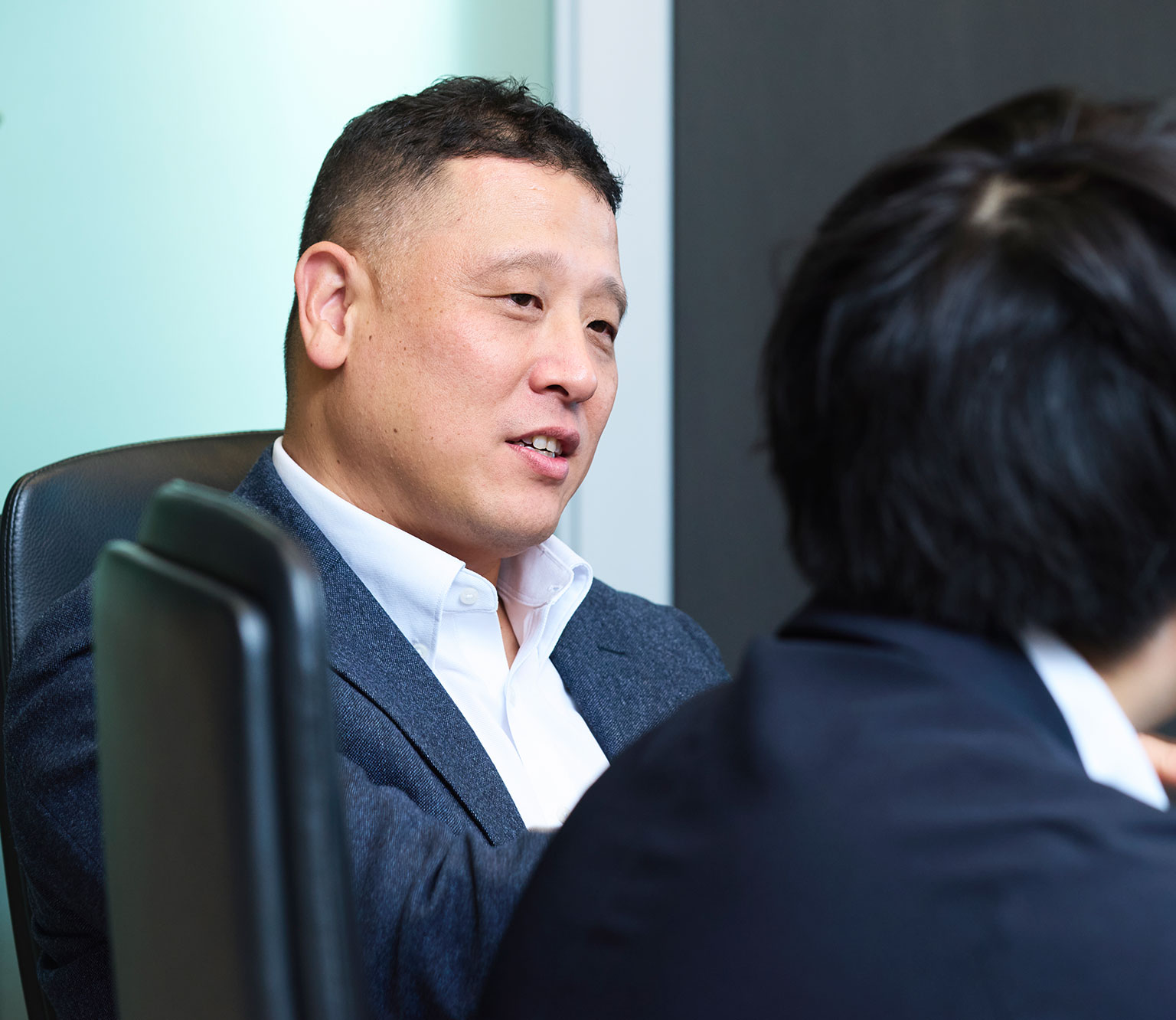 小貫のインタビュー風景