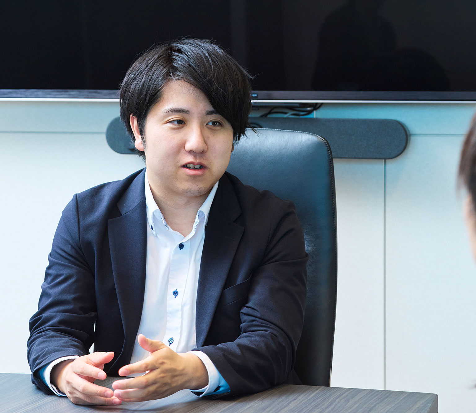 富永のインタビュー風景